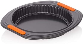 Le Creuset Non-Stick Carbon Steel Bakeware Quiche / Flan Tin, 28cm, Black, 94101900000000