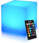 40Cm Etanche Cube Lumineux Led Cube Tabouret Siege Pour Exterieur Et Interieur Avec Telecommande,16 Couleurs,Changeant De Couleur Veilleuse Lumiere Decorative Pour Maison Fete Piscine