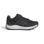 adidas Terrex Agravic Flow Hook-and-Loop Trail Running Shoes, core Black/Solid Grey/Solar red, 4 UK