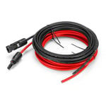 Memkey - 5 mètres 12 awg Câble d'extension pour panneau solaire avec connecteurs MC4 femelle et mâle Kit d'adaptateur (5m Rouge + 5m Noir)