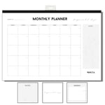 NIKITA Monthly Planner Pad - Monthly Wall Planner A3 - Black and White Wall Calendar Tear-Off - 50 Sheets - Undated Paper Monthly Calendar - Desk Pad Calendar - 36 x 26cm Family Planner Calendar 2024