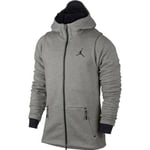 Air Jordan Shield Fleece Zip Hoodie Sz L Grey Heather Black 809486 063