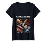 Womens The Cephalopod Octopus Animals Of The World Octopus Lover V-Neck T-Shirt