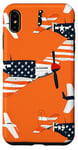 Coque pour iPhone XS Max Drapeau américain minimaliste orange tropical P-51 Mustang de la Seconde Guerre mondiale