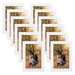 EXYGLO White 6x4 Photo Frames Set of 12, Multiple Picture Frames 6x4 with PS Surface, 4x6 Photo Frame for Wall & Tabletop Display