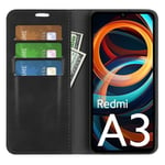 Xiaomi Redmi A3 Slimmat fodral med kortfack, Svart