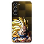 Personalaizer Case Compatible with Samsung Galaxy S23 Plus - Dragon Ball Z Goku SS3 Background transparent