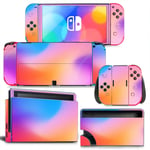 Kit De Autocollants Skin Decal Pour Switch Oled Ns Console De Jeu Oled Protection Gradient, T1465