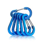 Multifonction 6pcs mousqueton en aluminium Chaîne de clé en plein air Camping en plein air escalade esclancher clip clip serrure crochet crochet outil de pêche 6Couleur pour laisse de chien, rappel, p