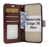 Crazy Horse Wallet Motorola Edge 30 Neo 5G (Brun)