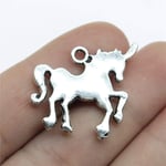 WANM Lucky Horn Horse Charms Pendant Diy Metal Jewelry Making Antique Silver Color 0.9X1.2 Inch (24X30Mm) 6Pcs/Lot