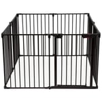 8 Panel Folding Fireplace Fence Baby Pet Safety Gate Metal Baby Safety Playpen