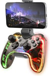 Mgp-Bt,Manette De Jeu Bluetooth 5.0,Rgb Neon,Adaptateur Smartphone,Gyroscope Et Vibration Haptique,Joysticks Analogiques,Contrôleur Switch,Pc,Mac,Android,Ios,Raspberry Pi,Ps3