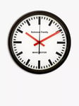 Lascelles Personalised Swiss Station Silent Sweep Analogue Wall Clock, 30cm, Black