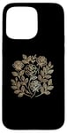 Coque pour iPhone 15 Pro Max Rose florale botanique, style minimaliste