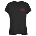 Stranger Things Women's Upside Down Pocket Short Sleeve T-Shirt, Black, XL