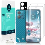 2 Pièce Tpu Protection Écran Pour Motorola Edge 40 Neo 5g 6,55""(Pas Pour Motorola Edge 40 5g/40 Pro 5g)Film Souple Flexible,Avec 1 Pièce Protection Caméra,1 Pièce Film Arrière,Facile Installer