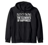 Capybara The Elements Of Happiness Periodic Table Funny Zip Hoodie