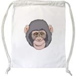 Azeeda 'Chimp Face' Drawstring Gym Bag / Sack (DB00018686)