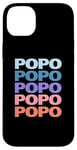 Coque pour iPhone 14 Plus Funny Modern Repeated Text Design Popo Grandpa Granddad