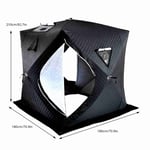 BLACK Portable Ice Fishing Shelter Easy Set-up Winter Fishing Tent Ice Fish BGS