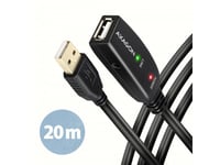 Axagon Adr-220 Usb 2.0 A-M -&Gt  A-F Active Extension/Repeater Cable 20M - Kabel - Digital/Daten Usb Cable Usb A Black