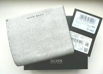 Genuine HUGO BOSS Leather Zipped WALLET Grained Italian Notes Cards Coins IN BOX