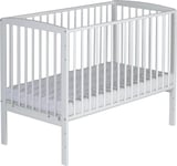 Schardt Lit d'appoint pour bébé Mickey Plus - Blanc - 60 x 120 cm - Hauteur réglable en continu 3 en 1 - avec côtés de Conversion et système de Ceinture de sécurité - Idéal pour Les Lits à sommier