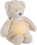 Nattou Peluche Veilleuse Ourson, Sleepy, 7 Teintes Naturelles, Boîte à Musique intégrée, Batterie Rechargeable USB, 19,3 x 11 x 30,5 cm, Végétalien, Peluche/Polyester, Beige