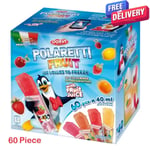 New  60 x Dolfin Polaretti Fruit Juice Freezer Pops Ice Lollies to Freeze