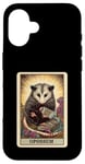 Coque pour iPhone 16 Esthetic Cottagecore The Opossum Possum Jeu de cartes Tarot