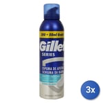 3x Gillette Series Shaving Foam 250 Ml. Cooling