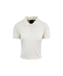 Puma x Rihanna Fenty Baby Polo Cropped Shirt Vanilla Womens Top 574286 03 - Off-White Nylon - Size 6 UK