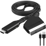 Convertisseur scart vers hdmi, Adaptateur Péritel vers hdmi pour tv, Scart to hdmi, pour Full hd tv 720P/1080P,Audio Vidéo pour Lecteur Sky Blu-Ray