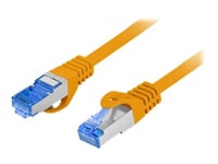 Lanberg - Patch-Kabel - Rj-45 (Hane) Till Rj-45 (Hane) - 25 Cm - 6 Mm - S/Ftp - Cat 6A - Tvinnad, Hakfri, Formpressad, Halogenfri - Orange, Ral 1028