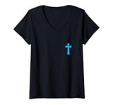 Womens Cross Religion Bible Verses Church Family Catholic Religious V-Neck T-Shirt