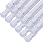 HAOYUNTE 12Pcs Tension Curtain Rods Extendable Spring Poles - 11.8-19inch(30-50cm) For Cupboards, Net Curtains, Wardrobes, Clothes(white)