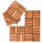 Tolletour - Dalles de terrasse bois d'acacia 2m² 22 pcs dalle acacia mosaïque 30x30cm système de clips dalle découpe possible