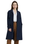 Orolay Trench-Coat à Boutonnage Simple pour Femme Long Boutonné Veste Mince avec Ceinture Marine L