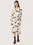 Soaked In Luxury Erwina Floral Satin Shirt Dress, Black/White