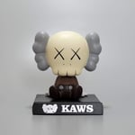 Cartoon KAWS Car Dashboard Bobblehead Doll Car Accessories, Anime Hero Bobblehead Mobile Phone Holder Car Decorations (Brown)