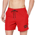 Calvin Klein Men's Medium Drawstring Trunks, Red (High Risk XBG), Large (Size:L)