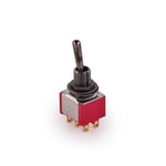 MEC Mini Toggle Switch, Long Solder Lugs, ON/ON, DPDT - Black