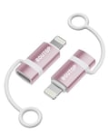 BOUTOP 2023 [Apple MFi Certified] 36W USB C to Lightning Adapter for Fast Charging Compatible with iPhone, iPad - [2 Pack, Pink]