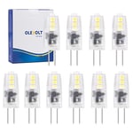 OLEVOLT G4 LED Ampoule Blanc Foid 6000K LED Ampoules G4 12V 1.5W Équivalent 20W G4 Ampoule Halogène,180LM Non Dimmable pour Lustres Appliques Murales Sans Scintillement Lot de 10