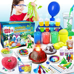 UNGLINGA 100+ Experiences Kit Scientifique pour Enfants, Laboratoire de Chimie et Kit Volcan, Sable Magique, Fouille de Pierres Précieuses, Fizzy Réaction Éducatifs Activités