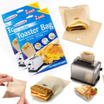 Reusable Toaster Bags Non-Stick Sandwich Toaster Bags Washable Heat Resistant Sandwich Pizza Bread Snack Pockets for Microwave Toaster Oven Grill x 2 Pack (4 Bags)