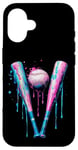 iPhone 16 Sprinkles Drip Baseball Bat Art for Baseball Fans Design Case