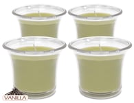 Hyoola Clear Cup Scented Votive Candles - Vanilla Votive Candles Scented - 12 Hour Burn Time - 4 Pack - European Made