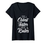 Womens Im The Oldest Sister I Make The Rules Sibling Sister V-Neck T-Shirt